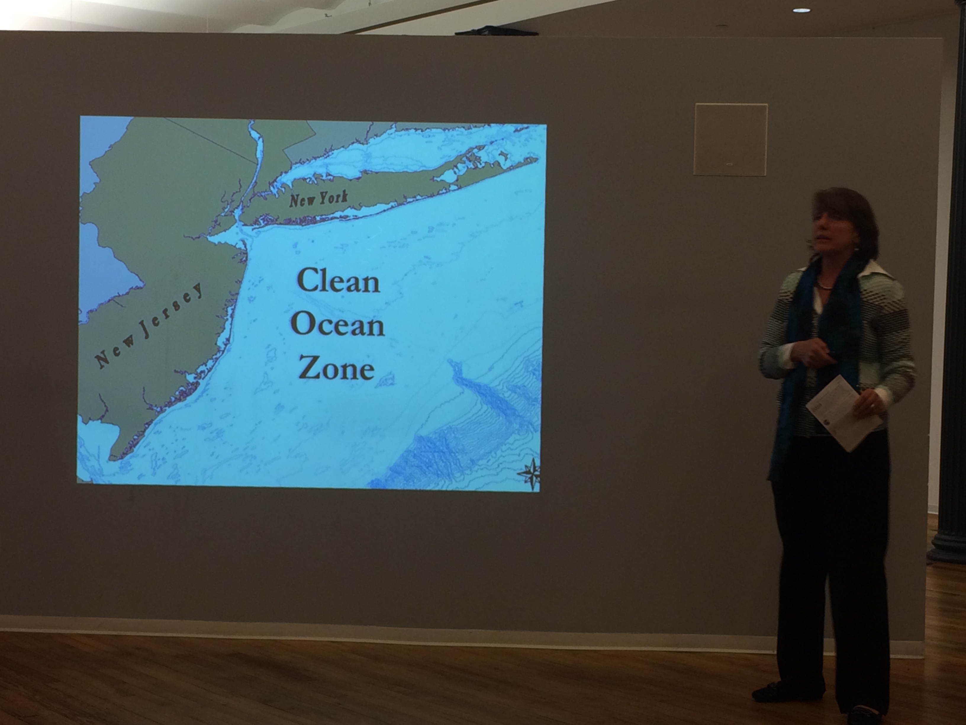 Cindy Zipf, Executive Director of Clean Ocean Action addresses the crowd 